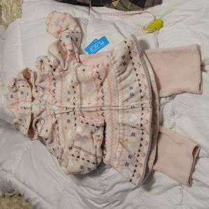 NEW Children's Place 2 piece 100% polyester hooded top & pants Sz 2T, Fairisle